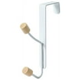 thumbnail image 5 of Over The Door Hooks,2 Packs Sturdy Metal Over Door Wooden Hooks Organizer Rack White, 5 of 5