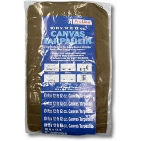 Intex Supply K-CT1012B 10 x 12 ft. 12 oz. Canvas Tarp  Tan & Brown