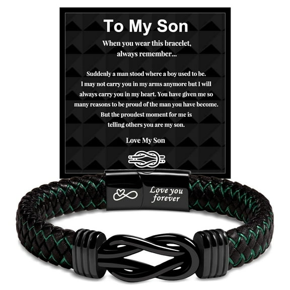 To My Son Bracelet, Gifts for Teens Boys Men Inspirational Bracelet for Birthday Confirmation Graduation Back to School Christmas Gifts