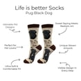 thumbnail image 2 of E&S Pets Pug, Black Socks - Life is Better Socks for Pet Lovers - Cute Unisex Socks - One Size Fits Most, 2 of 3