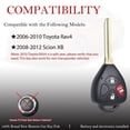 thumbnail image 4 of MechanMagic - Llave de repuesto para Toyota Rav4 2006 2007 2008 2009 2010 2011 / Scion XB 2008-2012, 4 of 6