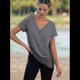 thumbnail image 5 of Camiseta Informal de Mujer con Cuello en V, Azul Marino, Talla XXL, 5 of 9
