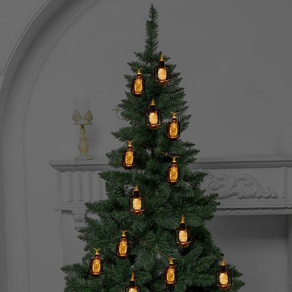 Gnmfd Black Lantern String Lights Solar Powered Outdoor 10LED Retro Horse Lanterns for Garden, Patio, Halloween, Christmas Decorations, Solar Lights Outdoor Waterproof, Lights for Outside