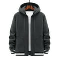 thumbnail image 2 of Herrnalise New Fashion Casual Men's Fleece Long Sleeve Hoodless Casual Outwear Gray, 2 of 7