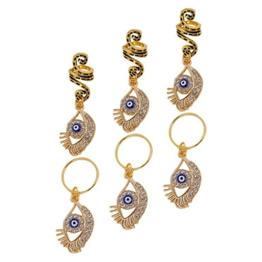 6 Pcs Dreadlocks Hair Wraps Evil Eye Beads Clip Snake Braid Ring