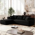 thumbnail image 4 of 【2Package Delivery】 106" Modular Couch -Boneless Couch for Small Spaces️ ️, Soft Corduroy Fabric with Deep Seat Design, Cloud Sectional Couches for Living Room Bedroom - Zero Assembly Cloud Sofa Bed, 4 of 7