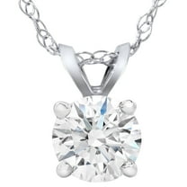 Pompeii 1Ct Diamond Solitaire Pendant 14k White Gold 18" Necklace Lab Grown (G,SI1)