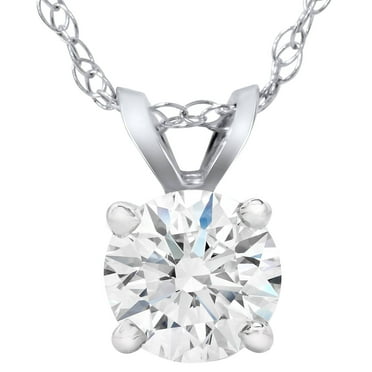 Pompeii Certified 1 Ct Diamond Solitaire Pendant Lab Grown Necklace in 14k White Gold