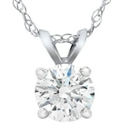 Pompeii3 Certified 2 1/4ct Lab Grown Diamond Solitaire Pendant White Gold Necklace