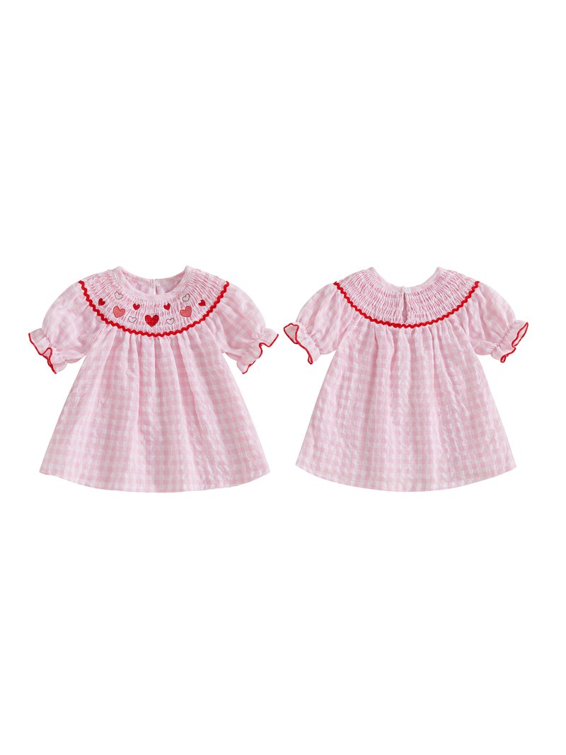 Toddler Baby Girl Valentines Day Outfit Ruffle Smocked Heart Embroidery Dress Plaid Playwear 6 12 18 Months 2T 3T 4T Summer Clothes - Walmart.com Toddler Baby Girl Valentines Day Outfit Ruffle Smocked Heart Embroidery Dress Plaid Playwear 6 12 18 Months 2T 3T 4T Summer Clothes - Walmart.com