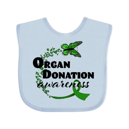 

Inktastic Organ Donation awareness- butterfly green ribbon Gift Baby Boy or Baby Girl Bib