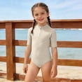 thumbnail image 2 of Swimsuits Short Sleeve 1 Piece Bathing Suit Quick Dry Beach Swimwear Rashguard Swimming Suit for Girls 14-15 Years, 2 of 5
