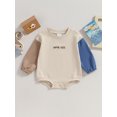 thumbnail image 2 of Bagilaanoe Newborn Baby Girl Boy Romper Sweatshirt Long Sleeve Bodysuits Contrast Color Pullover 3M 6M 9M 12M 18M Infant Casual Tee Tops, 2 of 8