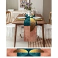 thumbnail image 3 of ERUNPONLY Boho Table Runner - 72 Inch Long Modern Abstract Gold Teal Geometric Art Cotton and Linen Blended Dress Scarves Farmhouse Table Runner for Kitchen Dining, Coffee Table, 13"x72", 3 of 8