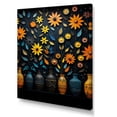 thumbnail image 2 of Designart "Floral Impressions on Orange and Blue Pottery" Geometric Canvas Wall Art - Bohemian Orange Boho Pottery Living Room Canvas Art, 2 of 6