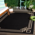 thumbnail image 2 of SAFAVIEH Courtyard Abagail Bordered Indoor/Outdoor Area Rug, Black/Light Beige, 6'7" x 9'6", 2 of 14