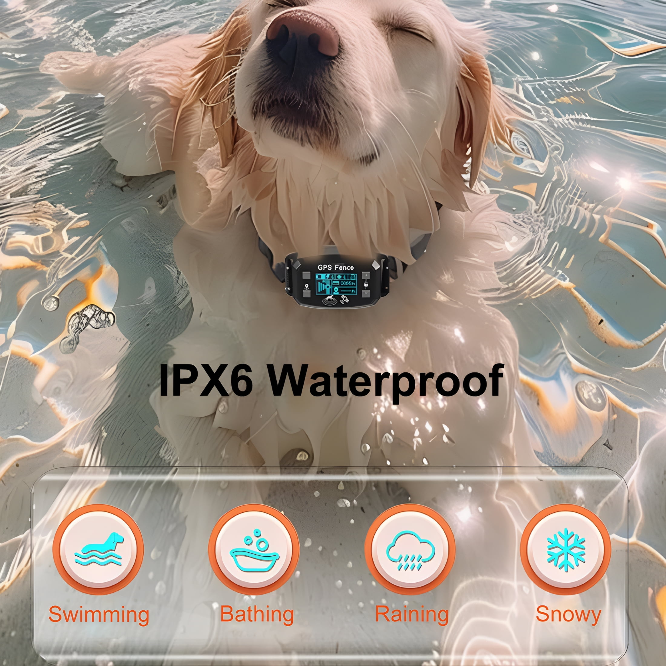 GASTROPOD Gps Wireless Dog Fence, 3 Warning Modes, Boundary Range Up to 6562 Ft, Ipx6 Waterproof Collar, Rechargeable Electric Fence for Dogs, Pet Containment System, Outdoor Use