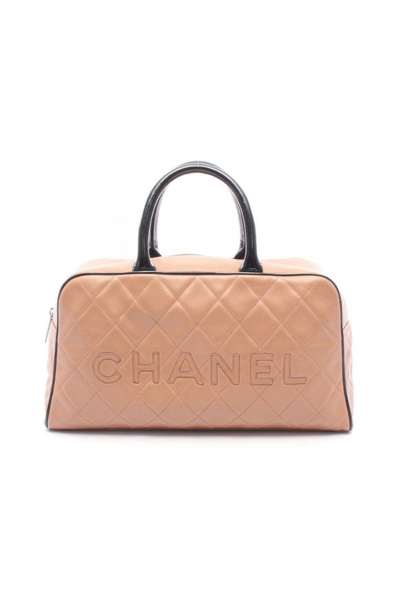Pre-Owned Chanel Matelass Bowling Bag Tote Handbag Caviar Skin (Grained Calfskin) Women's...