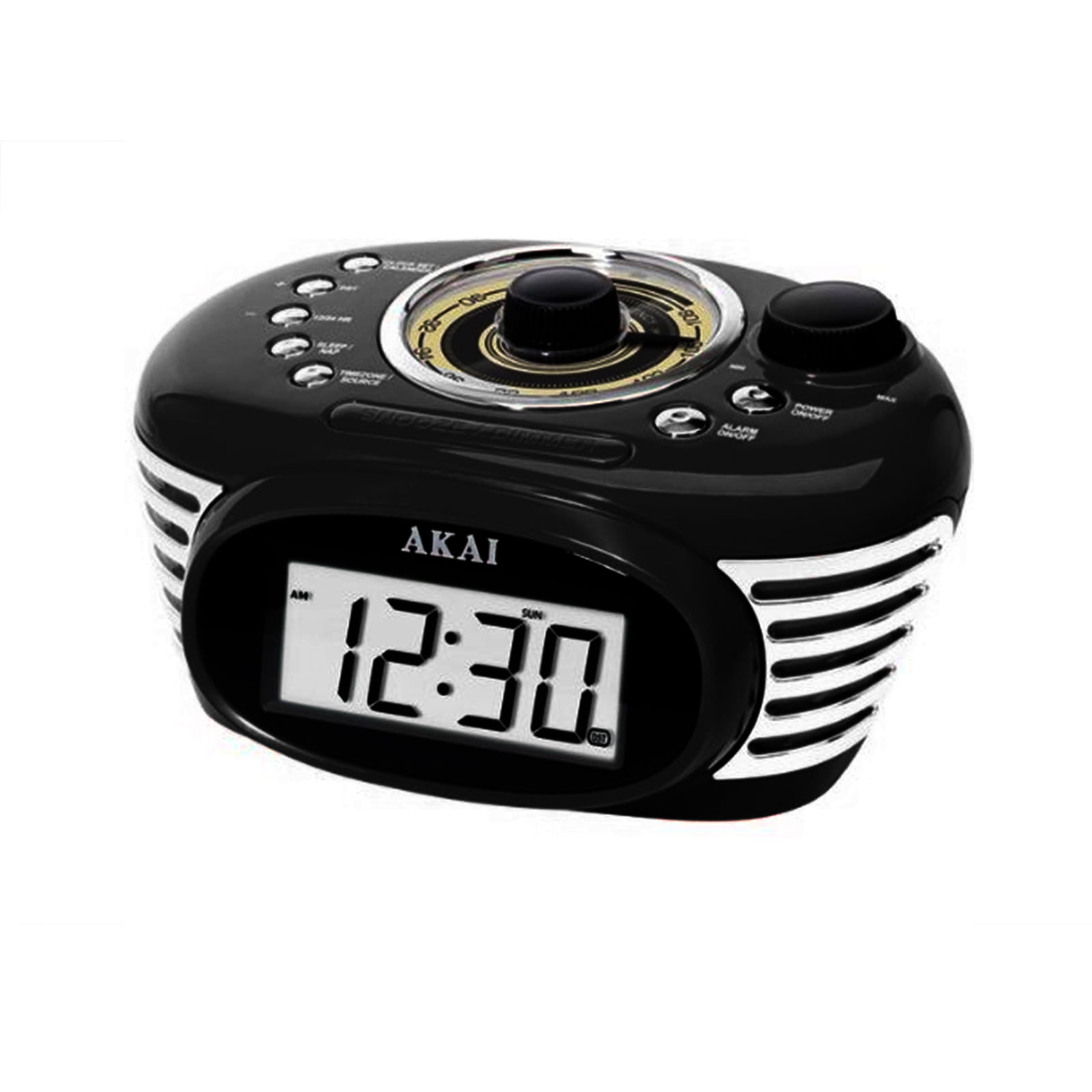 Akai Retro Radio Alarm Digital Backlight Lcd Display Clock Fm Radio W 3 5mm Jack Walmart Com Walmart Com