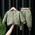thumbnail image 2 of AINIYSLittle Boys Warm Outfits Fall Winter Full Zip up Sweatshirt Crewneck Coat and Thickening Pants 2-Piece Sweatsuit Set Green 3 Years, 2 of 8
