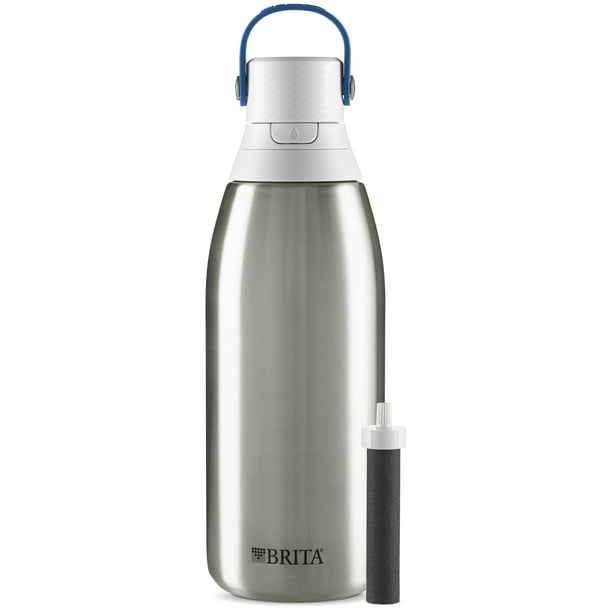 Brita Premium Filtered 32 Oz Silver Stainless Steel Water Bottle