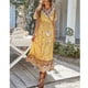thumbnail image 5 of Vestido Con Dobladillo Suelto, Vestido Largo De Verano Tejido De Poliéster Para Vacaciones En La Playa Para Uso Diario Para Mujeres ANGGREK Amarillo S, 5 of 8