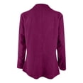 thumbnail image 5 of XFLWAM Women's Corduroy Elegant Work Blazers Jackets Retro Open Front Cardigan Plus Size Long Sleeve Business Coat Purple S, 5 of 5