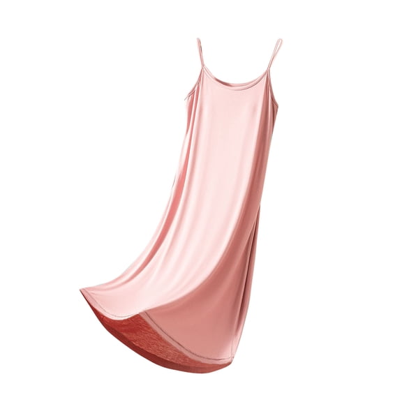 Fjofpr Cotton Nightgowns for Women Women's Round Neck Sleeveless Sling Solid Color Chest Cushion Loose Comfortable Home Sleeping Dress