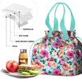 thumbnail image 4 of Pioneer Flower Floral Print Pattern Drawstring Lunch Bag Women - Drawstring Lunch Bag Insulated for Work Office - Stain-Resistant Large Lunchbags for Women with Multi-Pockets, 4 of 6