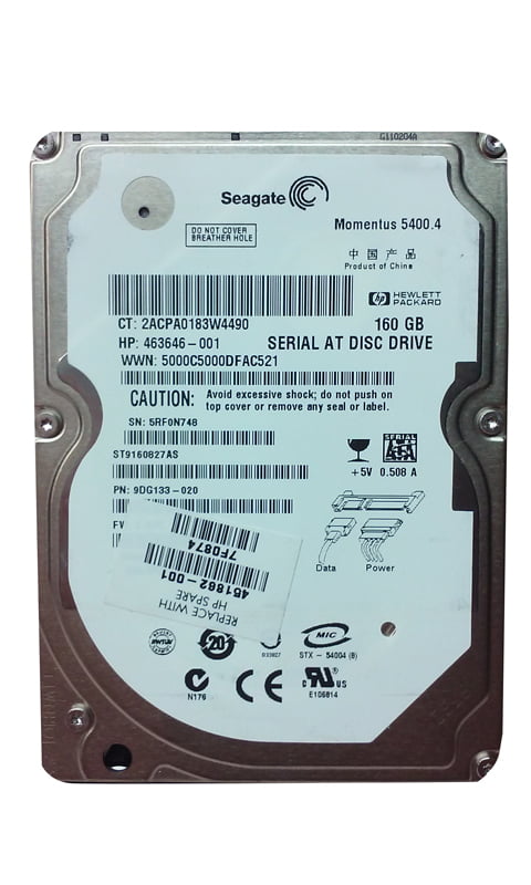 Refurbished Seagate Momentus 5400.4 ST9160827AS 160GB 2.5" SATA II Laptop Hard Drive