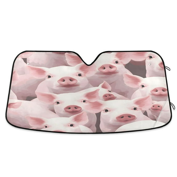 ALAZA Pigs Pink Windshield Sun Shade Car Foldable Visor Block UV Rays Protector 55"x27.6"