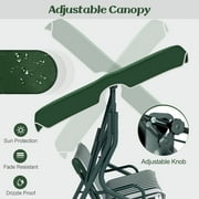 Costway 3 Seats Patio Backyard Canopy Steel Frame Swing Glider Hammock Cushioned