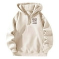 thumbnail image 3 of Unisex Streetwear Letter Print Hooded Zip Up Sweatshirt Loose Fit Pullover Casual Comfort Wear, 3 of 4