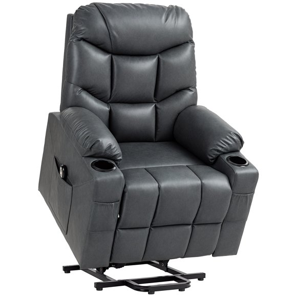 HOMCOM Power Lift Recliner Chair with Cup Holders, Easy to Assemble