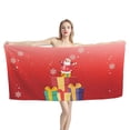 thumbnail image 3 of Toalla de playa de baño con diseño de Papá Noel para mujer, esterilla de Yoga de secado rápido, regalo de Navidad para pareja, 3 of 3