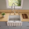 thumbnail image 5 of ALFI brand AB2418HS-W 24 inch White Reversible Smooth / Fluted Single Bowl Fireclay Farm Sink, 5 of 12