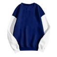 thumbnail image 3 of Wyobmus Womens Sweatshirts Comfy Crewneck Color Blocked Pullover Tops Loose Long Sleeve Hoodies Fall Fashion Clothes B-Blue, 3 of 5