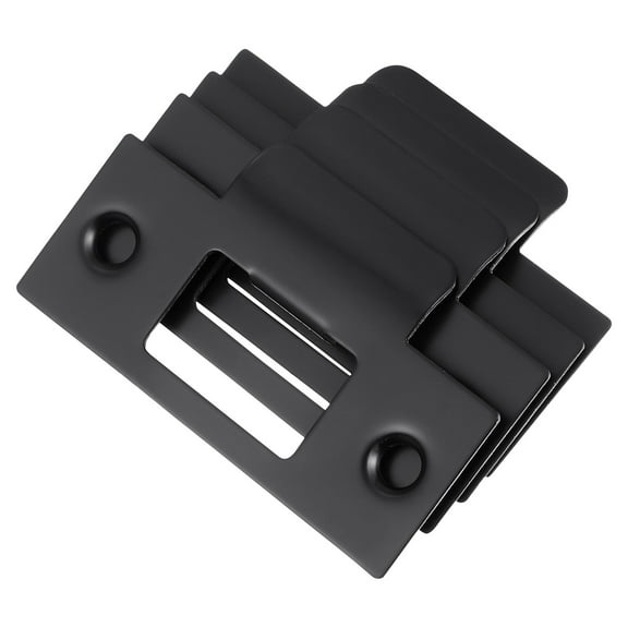 OULII 4Pcs Black Stainless Steel T-shaped Strike Plate for Door Reinforcement Home Security