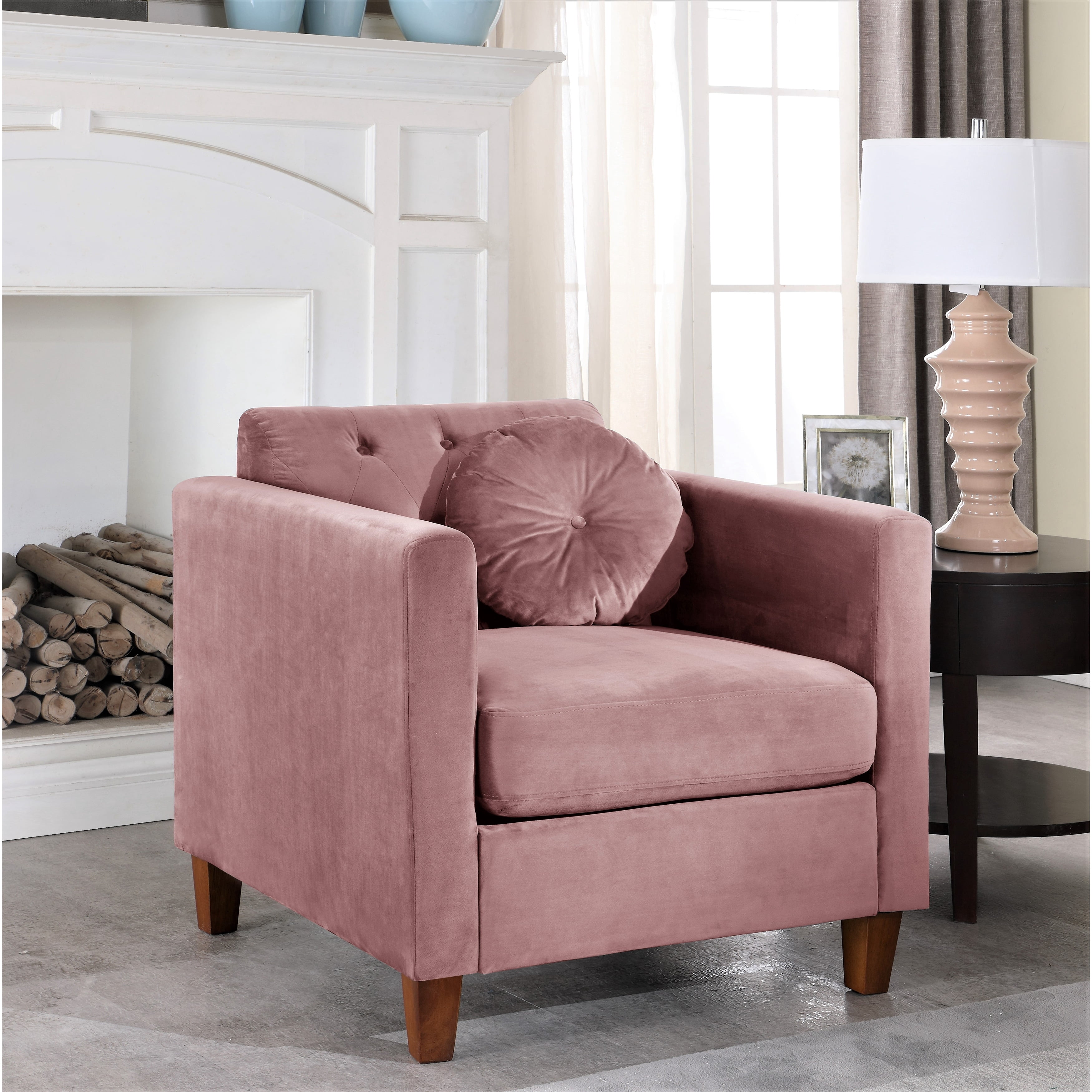 Uspridefurniture Persaud Chesterfield Chair, Grey