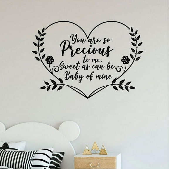 Heart Wall Decal Quote You Are So Precious To Me Sweet As Can Be Baby Of Mine For Kids Room Heart Room Bedroom Wall Decoration Wall Art Wall Sticker For Home Room Décor Design Size (40x40 inch)
