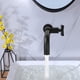 thumbnail image 3 of Grifo de montaje en pared negro, grifo de agua fría para baño, grifo de lavabo de una sola palanca, caño giratorio 360 grados, grifo fregadero fácil instalación, 3 of 9