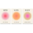 thumbnail image 1 of Aura Posters Mind Body Soul Wall Art Set of 3 Canvas Positive Painting Pink Beige Aura Poster Motivational Wall Art Minimalist Colorful Print Aesthetic Wall Decor Spiritual Pictures 12"x16", 1 of 6
