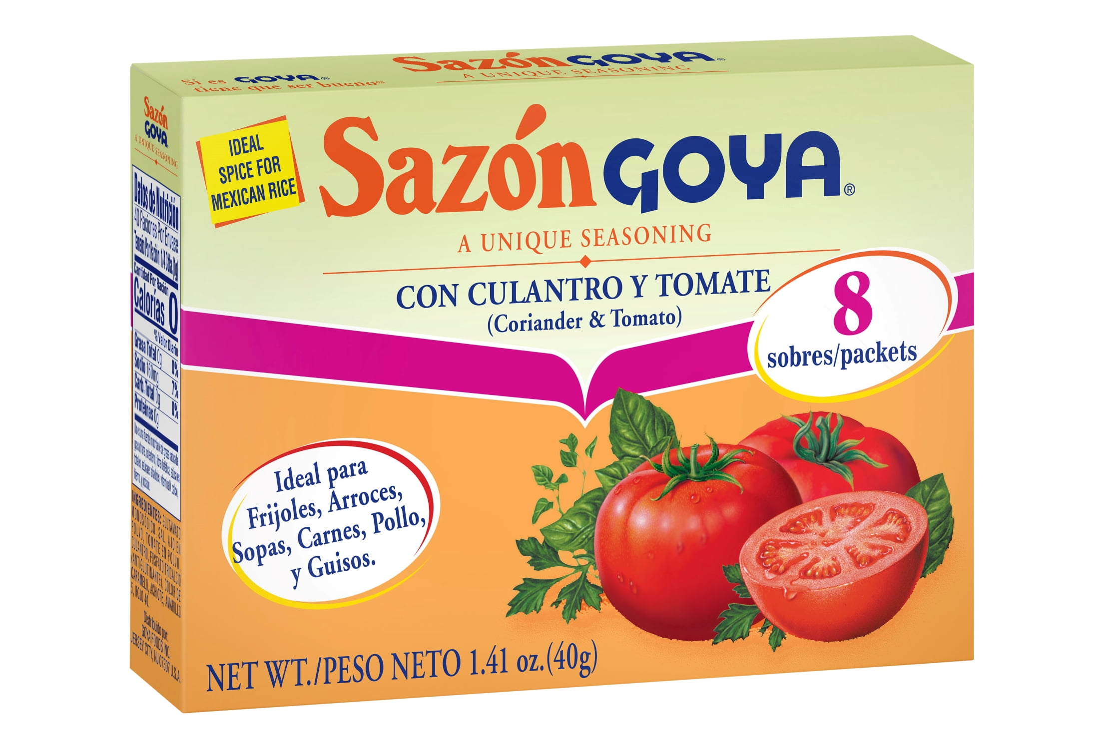 (7 pack) GOYA Sazon with Cilantro & Tomato, 1.41 oz