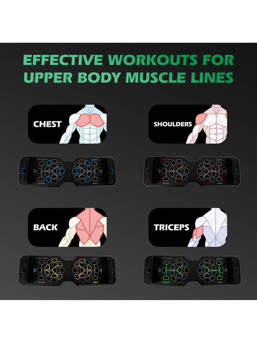Portable Push Up Board with Color-Coded Positions, Professional Strength Training Equipment for Chest, Shoulders & Arms, Foldable Home Gym Fitness Gear, 1pc