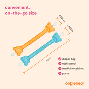Oogiebear 2 Pack Booger and Ear Wax Picker with Case, Safe for Newborns, Orange/Blue