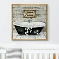thumbnail image 3 of IDEA4WALL Framed Canvas Print Wall Art Leaking Bathtub with Bubbles Wall Decor Vintage Classic Print Retro Funny Pastel Artwork Contemporary for Bathroom - 24"x24" Natural, 3 of 5