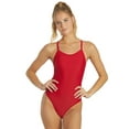 thumbnail image 5 of Sporti Solid Thin Strap One Piece Swimsuit, High Cut, Unpadded, Athletic (Women’s), 5 of 12