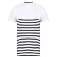 thumbnail image 1 of Front Row - Camiseta Breton de Rayas para Adultos Unisex (Blanco, Marino), 1 of 2