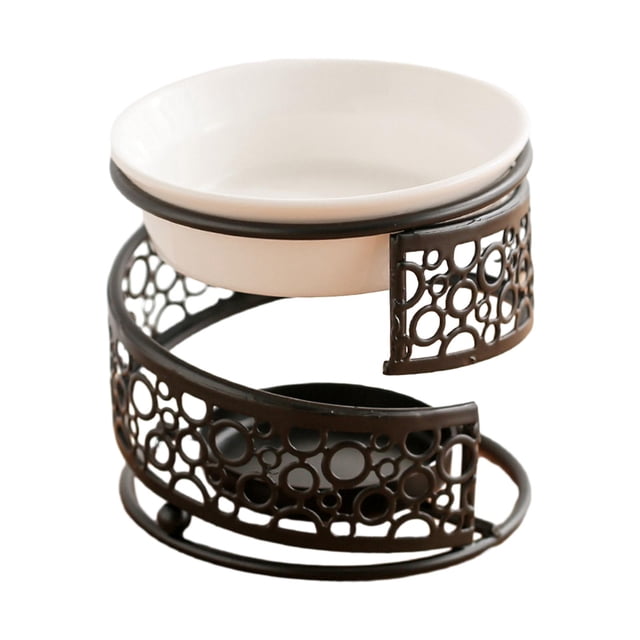 Essential Oil Burner Melt Warmer Candle Stand Scented Diffuser Desk Candlestick, black