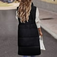 thumbnail image 5 of Oversized Down Vests Women's Outdoor Coats Hooded Long Puffy Vests Winter Coats Sleeveless Insulated Jackets Women's Vests Vest Long Dress Jacket Convertible Vest Womens down Jacket Heavy Heated Vest, 5 of 7